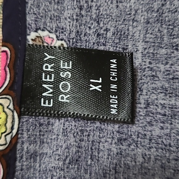 NEW Bohemian Shift Dress Mandala Print Tassel Tie 3/4 Sleeve Emery Rose Navy Lrg - Picture 4 of 5